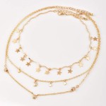 Anglacesmade Bohemia Layered Choker Necklace Star + Moon Charm Pendant Necklace Delicate Adjustable Chain Multilayer Necklaces for Women and Girls - Imagem 4