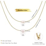 Colares de pérolas para mulheres, banhado a ouro 14K, colar gargantilha de pérolas em camadas, colar delicado com pingente de pérola, colar de ouro com pérola - Imagem 3