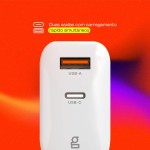 Geonav Carregador Universal SuperPower GaN Duo, 48W, 1 X USB-A e 1 X USB-C - tecnologias Quick Charge, Power Delivery, PPS - Imagem 3