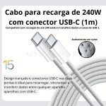 Carregador Turbo 25W Compatível iPhone 16, 16 PRO, 16 PRO MAX iPhone 15 PLUS 15 PRO 15 PRO MAX, GALAXY, Todos ANDROID Entrada TIPO-C + Cabo Reforçado USB-C - Fast Power - Imagem 3