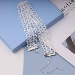 Wide Lace Choker Necklace Hollow Lace Collar Necklace Elastic Wide Clavicle Necklace Chain Fashion Jewelry for Women and Girls - Imagem 4