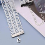 Wide Lace Choker Necklace Hollow Lace Collar Necklace Elastic Wide Clavicle Necklace Chain Fashion Jewelry for Women and Girls - Imagem 5