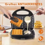 Sanduicheira Elétrica 4 em 1 Grill Misteira Waffle Donuts Antiaderente 220v - Imagem 9
