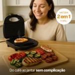 Sanduicheira Minigrill Gourmet com Chapa Dupla e Revestimento Antiaderente 127V 750W Multi - CE043 - Imagem 6
