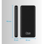 I2GO, Carregador Portátil (Power Bank) 10000mAh, 2 Saídas USB + 1 Saída/Entrada USB-C, Preto, i2GO Plus - Imagem 4