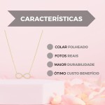 Colar Infinito Folheado Banhado Dourado Gargantilha Feminina Presente - Imagem 5