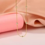 Colar Bolinha Feminino Aço Inox Dourado Gargantilha Presente - Imagem 5