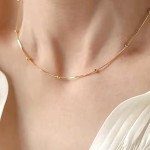 Colar Bolinha Feminino Aço Inox Dourado Gargantilha Presente - Imagem 7