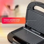 Sanduicheira e Grill HQ 750W Antiaderente Preto HQ-SG004 (127V) - Imagem 7