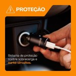 Geonav Carregador Veicular SuperPower Mini 20W Carregamento Rápido, 2 portas - 1 USB A (18W quick charge) e 1 USB C (20W Power Delivery), CHV20PDQCSG, Alumínio Cinza - Imagem 4