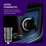 Geonav Carregador Veicular SuperPower Mini 20W Carregamento Rápido, 2 portas - 1 USB A (18W quick charge) e 1 USB C (20W Power Delivery), CHV20PDQCSG, Alumínio Cinza - Imagem 6
