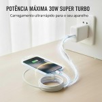Kit Fonte e Cabo Carregador Super Turbo 30W para iPhone – Carga Rápida USB/Lightning – Alta Velocidade e Bivolt Compatível com iPhone 14 13 12 11 - Imagem 3