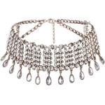 YERTTER Colares Vintage Boho Completos de Strass Conjunto de Joias de Borla Pingente em Camadas Colar de Corrente Grossa para Mulheres e Meninas - Imagem 4