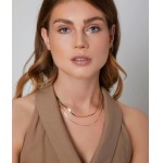Gargantilha Colar Feminino Fita dupla Laminada Dourado Em Aço Inox - Imagem 8