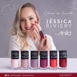 Kit 6 Esmaltes Anita Coleção Jéssica Riviery - Cores Vibrantes, Alta Pigmentação, Secagem Rápida, Pincel Flat Profissional - Imagem 3