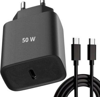Carregador Super Turbo 50W Ultra Rápido USB-C E Cabo USB Tipo C de 1m - Compatível com Celulares Samsung Motorola iPhone 15 Tablets e Notebooks – Homologado Anatel Alta Performance e Segurança