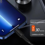 Carregador Veicular Tipo C 60W com Cabo Trançado de 1 Metro – Alta Velocidade, Homologado, Premium e Resistente – Ideal para Viagens e Uso Diário – Elegante e Durável! - Imagem 4