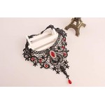 Cathercing Gargantilha Feminina Gargantilha de Renda Preta Vintage Halloween Acessórios de Vampiro Joias Fantasia Cosplay Festa, Plástico Metal - Imagem 5