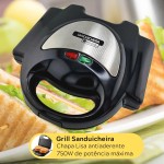 Sanduicheira e Grill Inox - 750W - Mod: INBSW02 - In Brasil - 127V - Imagem 7