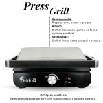 Sanduicheira Elétrica Press Grill Best Inox Grelha Antiaderente Compacta Prática e Eficiente para Cozinha (110V) - Imagem 3