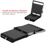 Sanduicheira Elétrica Press Grill Best Inox Grelha Antiaderente Compacta Prática e Eficiente para Cozinha (110V) - Imagem 4