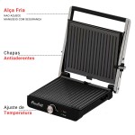 Sanduicheira Elétrica Press Grill Best Inox Grelha Antiaderente Compacta Prática e Eficiente para Cozinha (110V) - Imagem 5