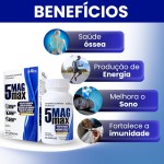 Tetra Magnésio 5 Tipos De Magnésio 600mg Premium 60 Cápsulas Sem Sabor - Imagem 3