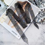 Aimimier Colar longo boêmio de strass, gravata preta com cristal cintilante punk corrente de cintura para mulheres, 1 Count (Pack of 1), Strass Metal, Strass - Imagem 7