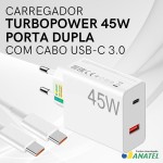 Kit Carregador Turbo 45W Ultra Rápido Tipo C e USB Com Carregamento Rápido + Cabo Tipo C Compatível Com Todos Aparelhos USB-C Qualidade Premium - Imagem 4