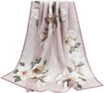 ANDANTINO Lenço de seda 100% pura amoreira 89 cm lenço de cabeça grande quadrado leve – Envoltório de cabelo feminino - com embalagem para presente