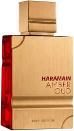 Al Haramain Amber Oud Ruby Edition Eau De Parfum Spray 60 ml - Perfume árabe unissex para mulheres e homens, fragrância âmbar de longa duração com aroma rico e luxuoso