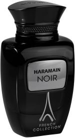 Al Haramain Coleção Noir French unissex - Perfume árabe para mulheres e homens - Fragrância de longa duração com bergamota, lavanda, jasmim, âmbar - Colônia árabe - Eau De Parfum - Spray EDP de 95 g