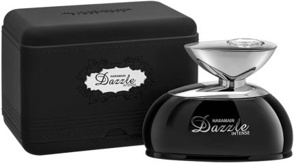 Al Haramain Perfume árabe unissex Dazzle Intense para mulheres e homens - Frutado floral de longa duração com notas de elemi, jasmim, baunilha, patchouli e almíscar - Colônia árabe - Spray EDP de 100