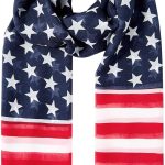 American Trends Lenço de seda feminino longo e leve cachecol de cabeça de cetim cachecol de pescoço, Bandeira-02, Tamanho Único