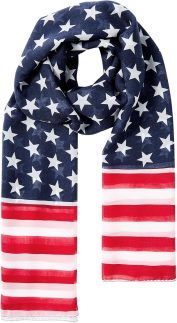 American Trends Lenço de seda feminino longo e leve cachecol de cabeça de cetim cachecol de pescoço, Bandeira-02, Tamanho Único