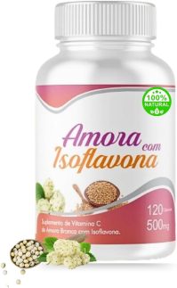Amora Branca com Isoflavona 100% Puro Concentrado 500mg 120 Cápsulas