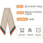 'Aurolran 59'' Mulberry Silk Like Head Scarf Women's Fashion Square Neck Satin Scarfs for Bag Hair Scarves Gift 59'' * 5.9”' - Imagem 2