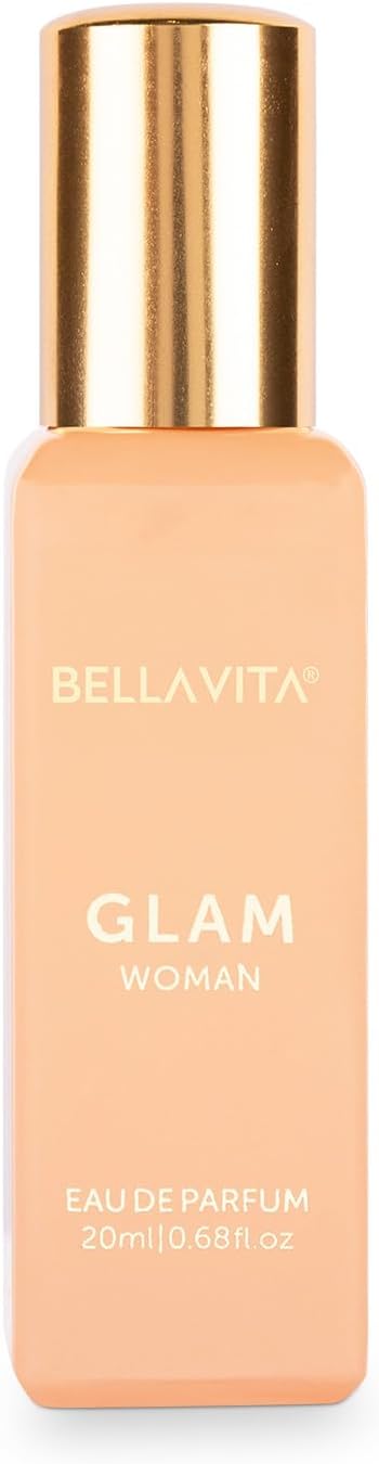 Bella-Vita-Organic-GLAM-Woman-Eau-De-Parfum-para-ela.jpg Bella Vita Organic GLAM Woman Eau De Parfum para ela com Jasmim, Mel Branco, Rosa, Cedro da Virgínia | Floral - Fragrância Premium e de Longa Duração EDP para Mulheres | 20 ml