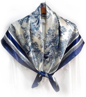Cachecol de seda de 89 cm, estampa feminina, grande, quadrado, cetim, lenço de cabeça