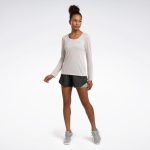 Camiseta Reebok Utility Manga Longa Feminina Bege G