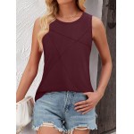 Camiseta regata feminina, sem mangas, caimento solto, colete de praia, casual, camiseta - Imagem 2