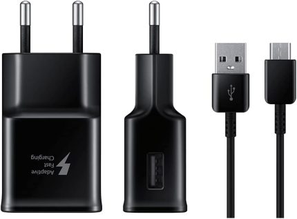Carregador Samsung EP-TA20BBBCGBR Fast Charge Tipo C c/ Cabo Preto