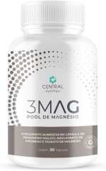 Central Nutrition, 3MAG - POOL de Magnesio Dimalato Central Nutrition Pote com 90 cápsulas