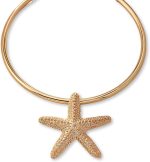 Choker Feminina "Miss Mermaid" - Gargantilha com Pingente de Estrela-do-Mar - Inspiração Marinha e Toque de Luxo + Bolsa de Veludo