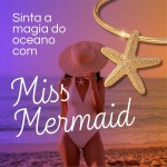 Choker Feminina "Miss Mermaid" - Gargantilha com Pingente de Estrela-do-Mar - Inspiração Marinha e Toque de Luxo + Bolsa de Veludo - Imagem 2