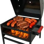 Churrasqueira Carvão Bafinho Bafo Portátil Grelha Inox 304 Preto Pintadinho