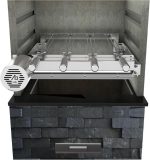 Churrasqueira Giratória Ajustável para 4 Espetos Inox (Inox Motor Esquerdo)