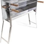 Churrasqueira Inox Espetinho Profissional Com 2 Grelha Inox Tamanha 80x25x93 cm