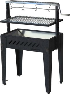 Churrasqueira Metávila Santa Maria Grill SMG760 – Grelhas Inox 304, Ajuste de Altura, Capacidade Até 10 kg, Craquelado Preto