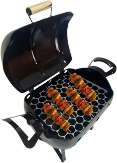 Churrasqueira Móvel A Carvão 47x32cm Tambor Mini Preta